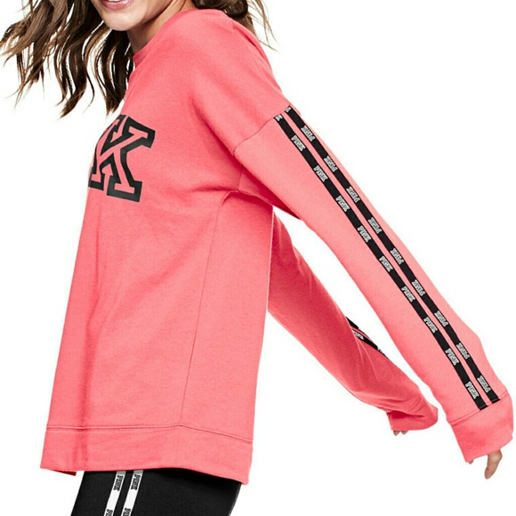PINK Victoria's Secret Tops - ✔SALE 💟PINK LOGO CAMPUS CREW SWEAT PULLOVER M